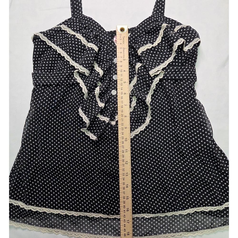 HeartSoul L Vtg Babydoll Polka Dot Cami Whimsigoth Victorian Witchy Fairy Grunge - Picture 2 of 6
